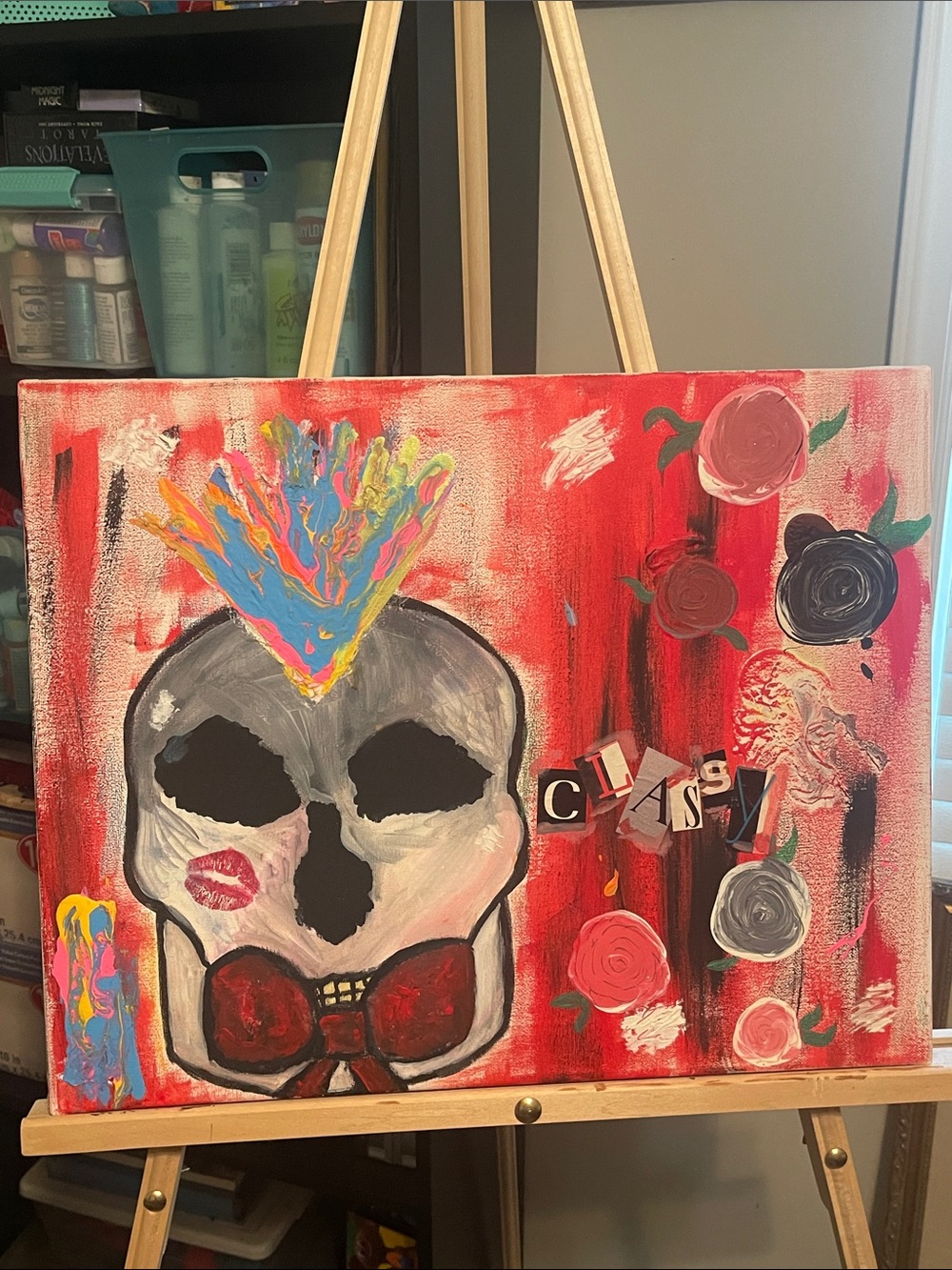 Original Abstract Mixed Media On Canvas Painting